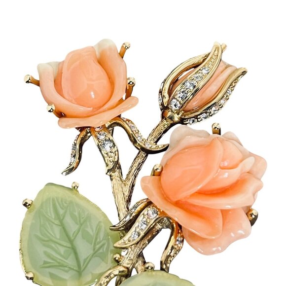 Vintage The Nolan Miller Glamor Collection Large Ann Margaret Rose Brooch (5957) - Picture 3 of 7